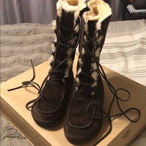 Ugg brown lace up boots